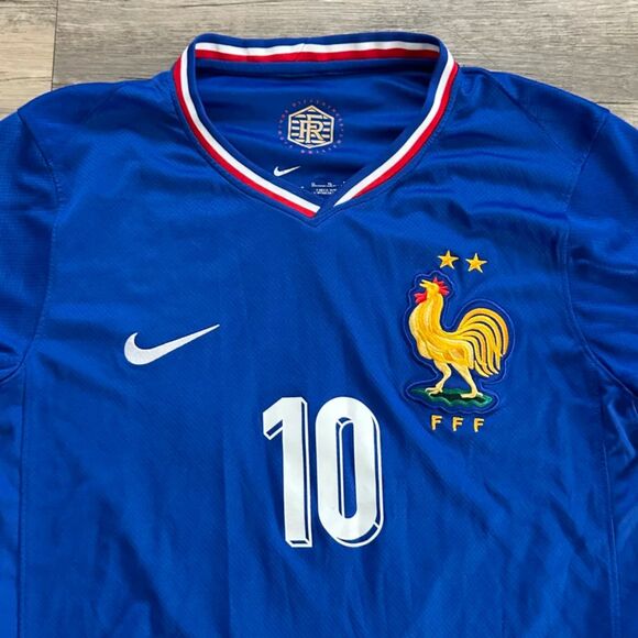 NIKE FRANCE FFF Kylian Mbappe #10 2024/2025 Home Jersey Euro 2024 Kids XL - Picture 3 of 8